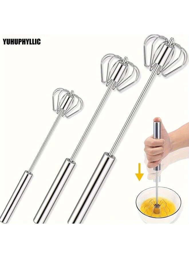 Small Size 25cm Stainless Steel Manual Hand Whisk 3 Loop Design For Efficient Mixing Baking Milk Foam - Image 2